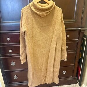 Old Navy Tan Turtleneck Sweater Dress